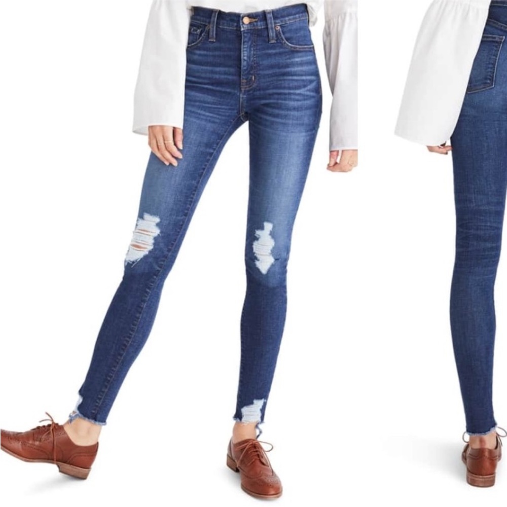 Madewell 9" High-Rise Skinny Jeans: Destructed-Hem Edition - Tall